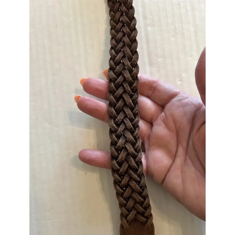 Brighton Brown Genuine Leather Braided Woven Belt Men's Size 36 Style 33113